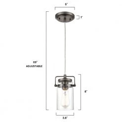 Topeka 1-Light Modern Bronze Mini-Pendant with Clear Glass Shade by Light Society -Hot Sale Light Society Store modern bronze light society chandeliers ls c236 bz 76 1000