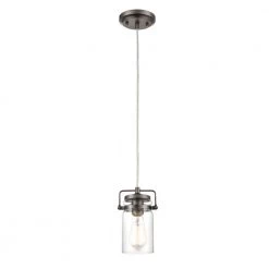 Topeka 1-Light Modern Bronze Mini-Pendant with Clear Glass Shade by Light Society -Hot Sale Light Society Store modern bronze light society chandeliers ls c236 bz c3 1000