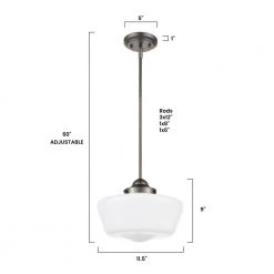 Portola 1-Light Modern Bronze Schoolhouse Pendant with White Glass Shade by Light Society -Hot Sale Light Society Store modern bronze white light society chandeliers ls c251 bz wh 44 1000