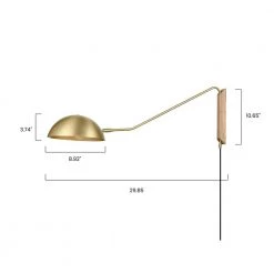 Taby 1-Light Natural/Brushed Brass Wall Sconce by Light Society -Hot Sale Light Society Store natural brushed brass light society wall sconces ls w561 nt 76 1000