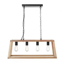 Bristol 4-Light Natural Pendant Lamp with Wood Shade by Light Society -Hot Sale Light Society Store natural light society chandeliers ls c262 nt 1f 1000
