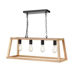 Bristol 4-Light Natural Pendant Lamp with Wood Shade by Light Society -Hot Sale Light Society Store natural light society chandeliers ls c262 nt c3 1000