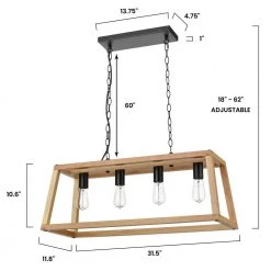 Bristol 4-Light Natural Pendant Lamp with Wood Shade by Light Society -Hot Sale Light Society Store natural light society chandeliers ls c262 nt d4 1000