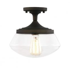 Crenshaw 1-Light Oil Rubbed Bronze Ceiling Light with Clear Glass Shade by Light Society -Hot Sale Light Society Store oil rubbed bronze light society chandeliers ls c246 orb 1f 1000