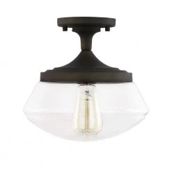 Crenshaw 1-Light Oil Rubbed Bronze Ceiling Light with Clear Glass Shade by Light Society -Hot Sale Light Society Store oil rubbed bronze light society chandeliers ls c246 orb 4f 1000