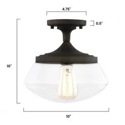 Crenshaw 1-Light Oil Rubbed Bronze Ceiling Light with Clear Glass Shade by Light Society -Hot Sale Light Society Store oil rubbed bronze light society chandeliers ls c246 orb 76 1000