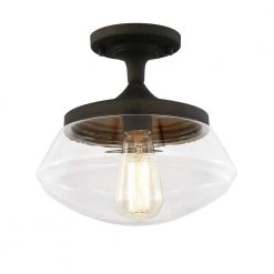 Crenshaw 1-Light Oil Rubbed Bronze Ceiling Light with Clear Glass Shade by Light Society -Hot Sale Light Society Store oil rubbed bronze light society chandeliers ls c246 orb c3 1000