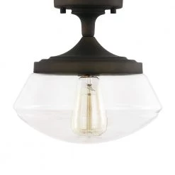 Crenshaw 1-Light Oil Rubbed Bronze Ceiling Light with Clear Glass Shade by Light Society -Hot Sale Light Society Store oil rubbed bronze light society chandeliers ls c246 orb fa 1000