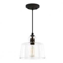 Tripoli 1-Light Oil Rubbed Bronze Pendant with Clear Glass Shade by Light Society 17 Tripoli 1-Light Oil Rubbed Bronze Pendant with Clear Glass Shade by Light Society -Hot Sale Light Society Store oil rubbed bronze light society chandeliers ls c247 orb 1f 1000