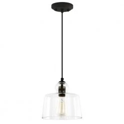 Tripoli 1-Light Oil Rubbed Bronze Pendant with Clear Glass Shade by Light Society 16 Tripoli 1-Light Oil Rubbed Bronze Pendant with Clear Glass Shade by Light Society -Hot Sale Light Society Store oil rubbed bronze light society chandeliers ls c247 orb 4f 1000