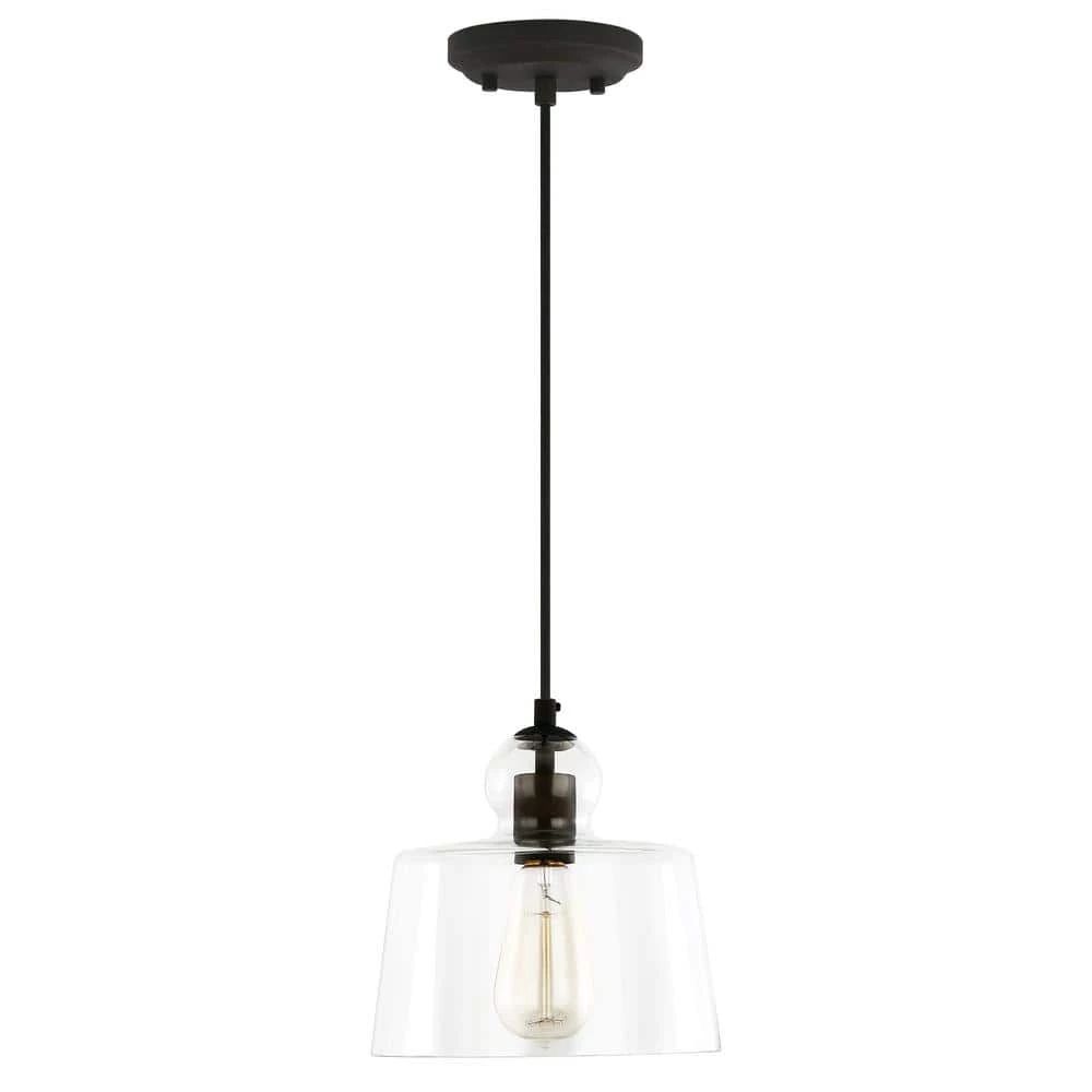 Tripoli 1-Light Oil Rubbed Bronze Pendant with Clear Glass Shade by Light Society 3 Tripoli 1-Light Oil Rubbed Bronze Pendant with Clear Glass Shade by Light Society