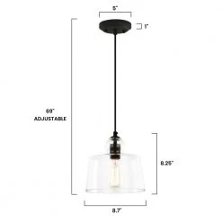 Tripoli 1-Light Oil Rubbed Bronze Pendant with Clear Glass Shade by Light Society 20 Tripoli 1-Light Oil Rubbed Bronze Pendant with Clear Glass Shade by Light Society -Hot Sale Light Society Store oil rubbed bronze light society chandeliers ls c247 orb 76 1000