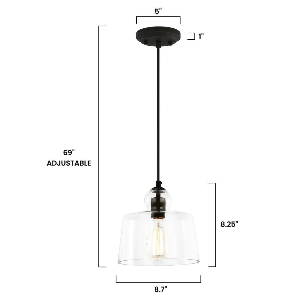 Tripoli 1-Light Oil Rubbed Bronze Pendant with Clear Glass Shade by Light Society 11 Tripoli 1-Light Oil Rubbed Bronze Pendant with Clear Glass Shade by Light Society - Image 9