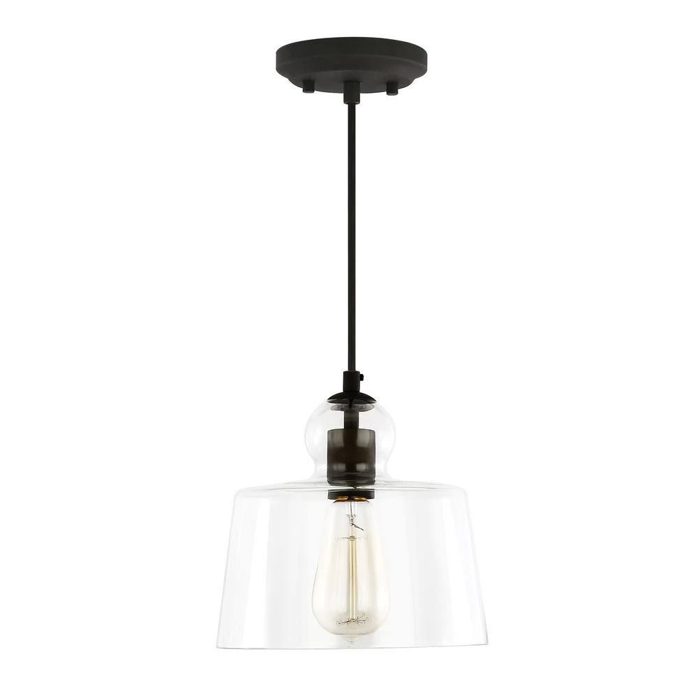 Tripoli 1-Light Oil Rubbed Bronze Pendant with Clear Glass Shade by Light Society 6 Tripoli 1-Light Oil Rubbed Bronze Pendant with Clear Glass Shade by Light Society - Image 4
