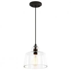 Tripoli 1-Light Oil Rubbed Bronze Pendant with Clear Glass Shade by Light Society 19 Tripoli 1-Light Oil Rubbed Bronze Pendant with Clear Glass Shade by Light Society -Hot Sale Light Society Store oil rubbed bronze light society chandeliers ls c247 orb fa 1000
