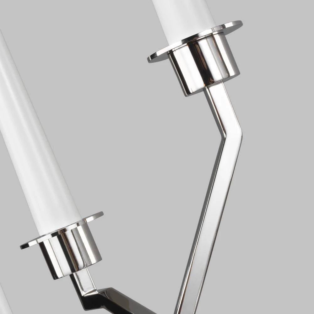 ED Ellen DeGeneres Hopton 8-Light Polished Nickel Modern Hanging Linear Candlestick Chandelier by Generation Lighting Designer Collections 6 ED Ellen DeGeneres Hopton 8-Light Polished Nickel Modern Hanging Linear Candlestick Chandelier by Generation Lighting Designer Collections - Image 4