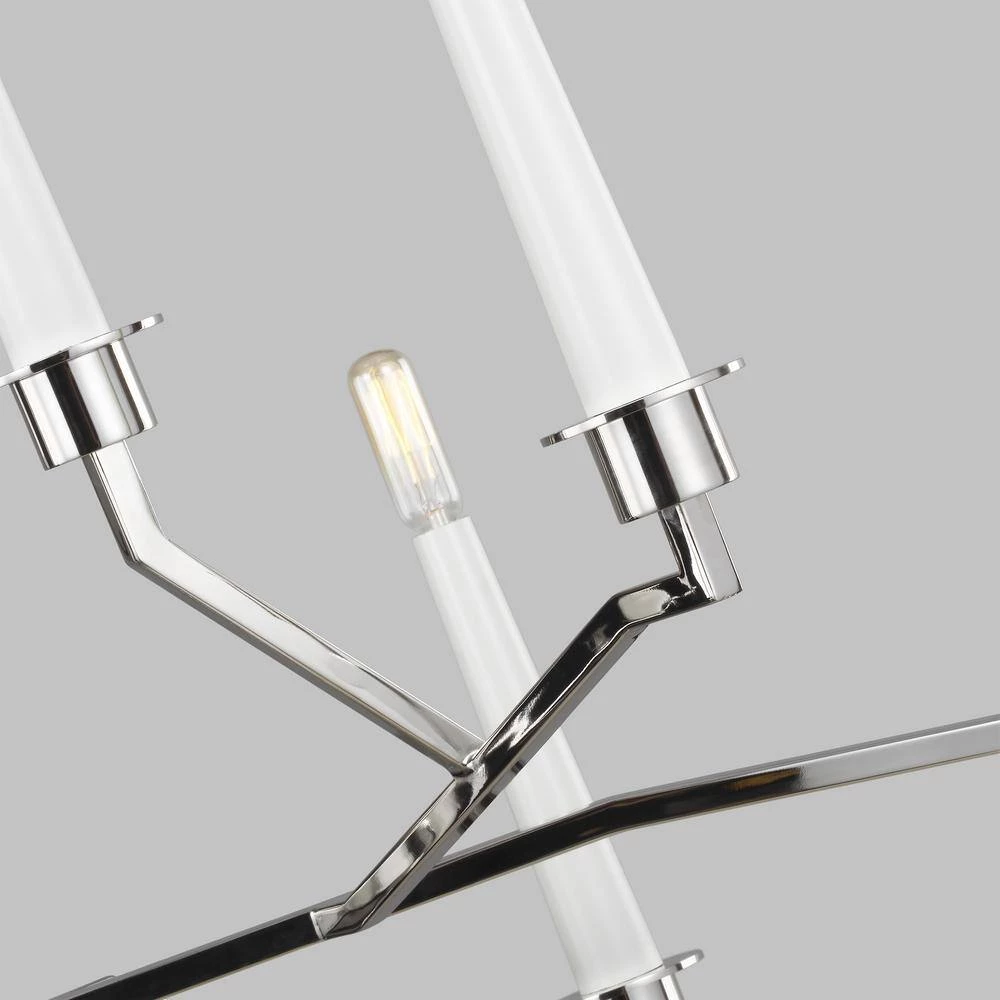 ED Ellen DeGeneres Hopton 8-Light Polished Nickel Modern Hanging Linear Candlestick Chandelier by Generation Lighting Designer Collections 5 ED Ellen DeGeneres Hopton 8-Light Polished Nickel Modern Hanging Linear Candlestick Chandelier by Generation Lighting Designer Collections - Image 3