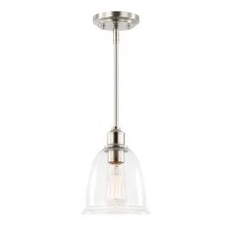 Austin 1-Light Satin Nickel Pendant with Clear Glass Shade by Light Society 15 Austin 1-Light Satin Nickel Pendant with Clear Glass Shade by Light Society -Hot Sale Light Society Store satin nickel light society chandeliers ls c242 sn 1f 1000