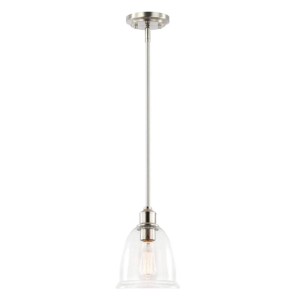 Austin 1-Light Satin Nickel Pendant with Clear Glass Shade by Light Society 6 Austin 1-Light Satin Nickel Pendant with Clear Glass Shade by Light Society - Image 4