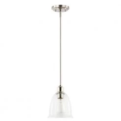 Austin 1-Light Satin Nickel Pendant with Clear Glass Shade by Light Society