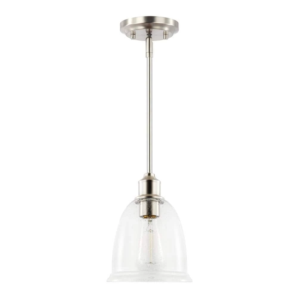 Austin 1-Light Satin Nickel Pendant with Clear Glass Shade by Light Society 5 Austin 1-Light Satin Nickel Pendant with Clear Glass Shade by Light Society - Image 3