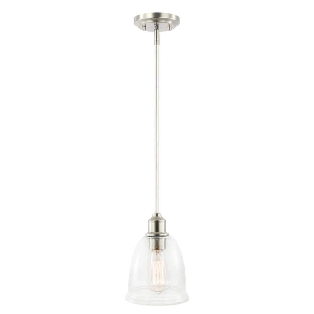 Austin 1-Light Satin Nickel Pendant with Clear Glass Shade by Light Society 9 Austin 1-Light Satin Nickel Pendant with Clear Glass Shade by Light Society - Image 7