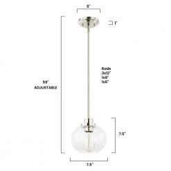 Sheridan 1-Light Satin Nickel Pendant with Clear Glass Shade by Light Society -Hot Sale Light Society Store satin nickel light society chandeliers ls c244 sn 76 1000