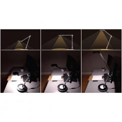 17.5 in. Silver Integrated LED Table Lamp with Adjustable Brightness by BAZZ 12 17.5 in. Silver Integrated LED Table Lamp with Adjustable Brightness by BAZZ -Hot Sale Light Society Store silver bazz desk lamps t19207s 1f 1000