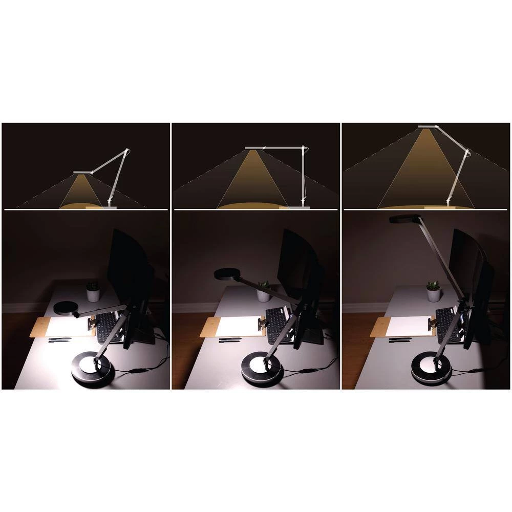 17.5 in. Silver Integrated LED Table Lamp with Adjustable Brightness by BAZZ 6 17.5 in. Silver Integrated LED Table Lamp with Adjustable Brightness by BAZZ - Image 4