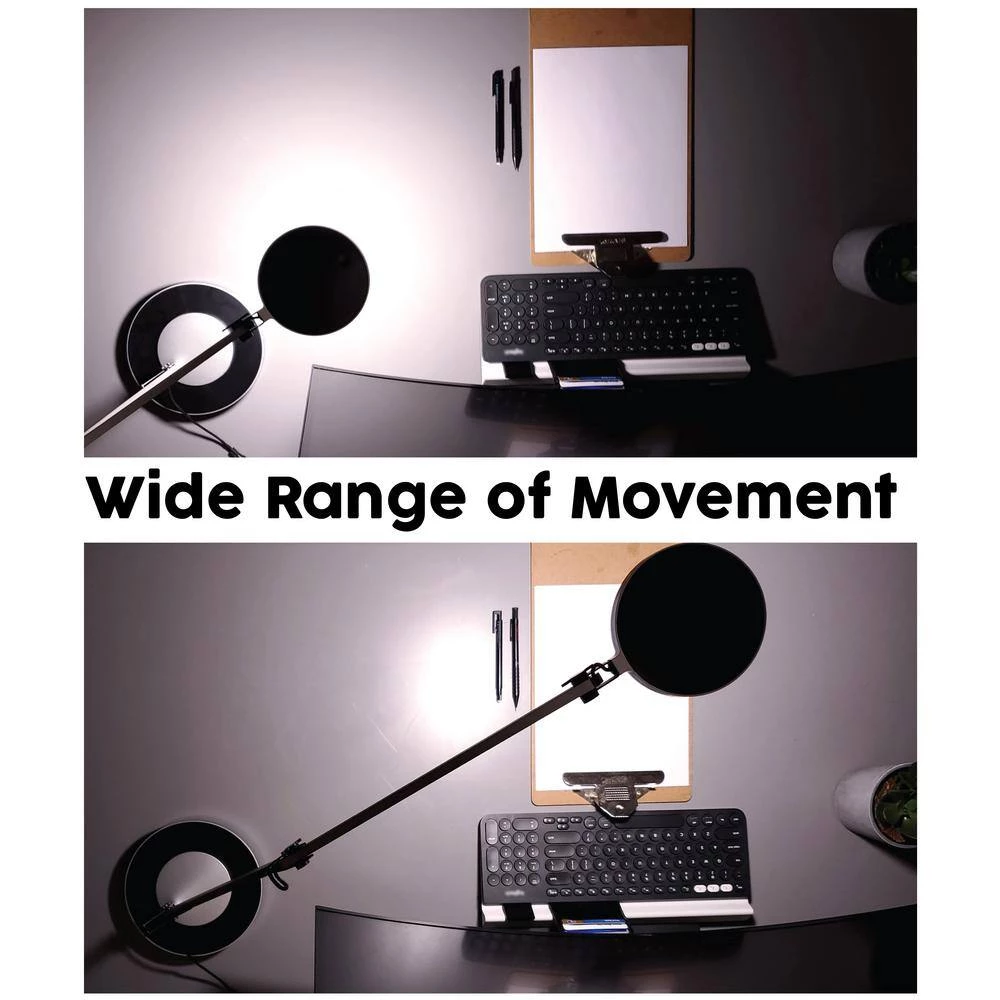 17.5 in. Silver Integrated LED Table Lamp with Adjustable Brightness by BAZZ 5 17.5 in. Silver Integrated LED Table Lamp with Adjustable Brightness by BAZZ - Image 3