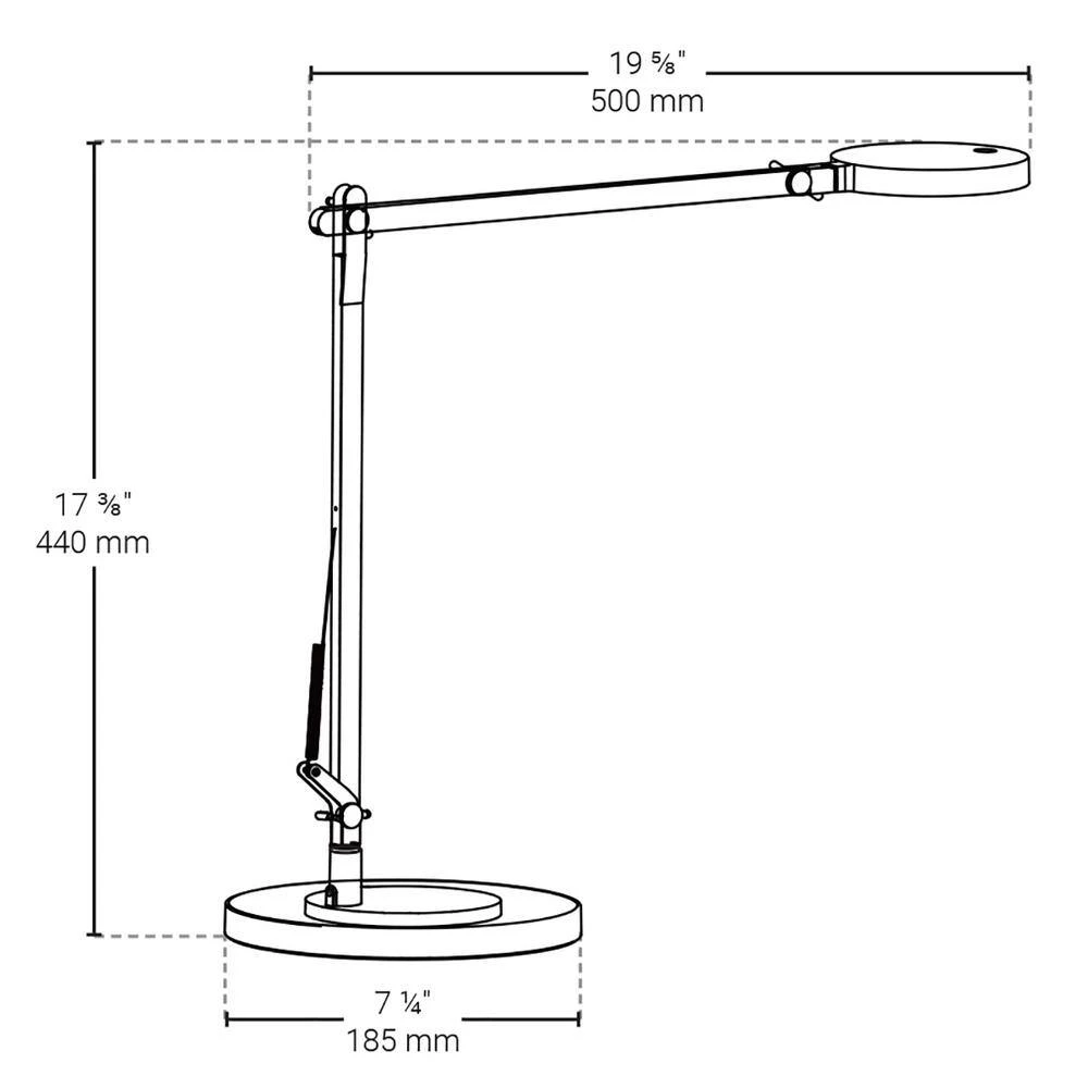 17.5 in. Silver Integrated LED Table Lamp with Adjustable Brightness by BAZZ 9 17.5 in. Silver Integrated LED Table Lamp with Adjustable Brightness by BAZZ - Image 7