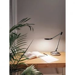 17.5 in. Silver Integrated LED Table Lamp with Adjustable Brightness by BAZZ 14 17.5 in. Silver Integrated LED Table Lamp with Adjustable Brightness by BAZZ -Hot Sale Light Society Store silver bazz desk lamps t19207s fa 1000