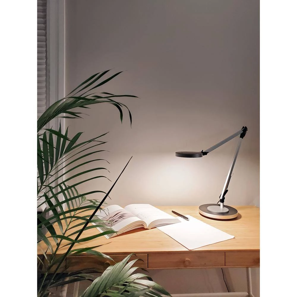 17.5 in. Silver Integrated LED Table Lamp with Adjustable Brightness by BAZZ 8 17.5 in. Silver Integrated LED Table Lamp with Adjustable Brightness by BAZZ - Image 6