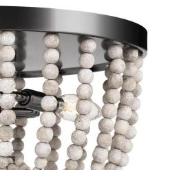 Serena 15 in. 3-Light Silver Grey Flush Mount with Grey Wood Beads by DSI LIGHTING 7 Serena 15 in. 3-Light Silver Grey Flush Mount with Grey Wood Beads by DSI LIGHTING -Hot Sale Light Society Store silver grey dsi lighting flush mount lights dshd19544f 4f 1000