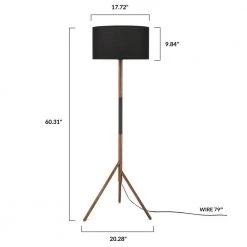 Noor 60.31 in. Walnut/Black Floor Lamp with Fabric Shade by Light Society -Hot Sale Light Society Store walnut black light society floor lamps ls f445 wl bk 76 1000