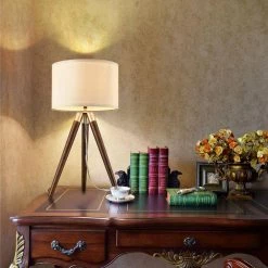 Celeste 22.8 in. Walnut Tripod Table Lamp with Fabric Shade by Light Society -Hot Sale Light Society Store walnut light society table lamps ls t433 wl 31 1000