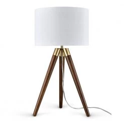 Celeste 22.8 in. Walnut Tripod Table Lamp with Fabric Shade by Light Society -Hot Sale Light Society Store walnut light society table lamps ls t433 wl 4f 1000