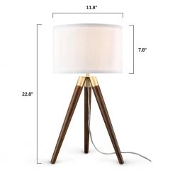 Celeste 22.8 in. Walnut Tripod Table Lamp with Fabric Shade by Light Society -Hot Sale Light Society Store walnut light society table lamps ls t433 wl 76 1000