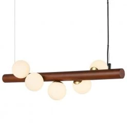 Burl 5-Light Walnut/Opal Chandelier with Glass Shades by Light Society 12 Burl 5-Light Walnut/Opal Chandelier with Glass Shades by Light Society -Hot Sale Light Society Store walnut opal light society chandeliers ls c541 op 4f 1000