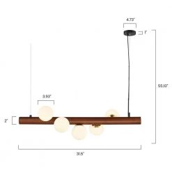 Burl 5-Light Walnut/Opal Chandelier with Glass Shades by Light Society 16 Burl 5-Light Walnut/Opal Chandelier with Glass Shades by Light Society -Hot Sale Light Society Store walnut opal light society chandeliers ls c541 op 76 1000