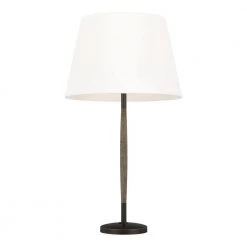 ED Ellen DeGeneres Crafted by Generation Lighting Ferrelli 27.25 in. Weathered Oak Wood and Aged Pewter Table Lamp by Generation Lighting Designer Collections -Hot Sale Light Society Store weathered oak wood generation lighting designer collections table lamps et1161wdo1 1f 1000