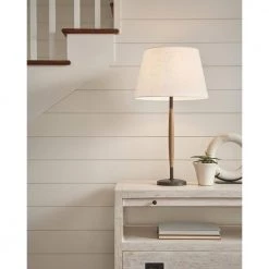 ED Ellen DeGeneres Crafted by Generation Lighting Ferrelli 27.25 in. Weathered Oak Wood and Aged Pewter Table Lamp by Generation Lighting Designer Collections -Hot Sale Light Society Store weathered oak wood generation lighting designer collections table lamps et1161wdo1 31 1000