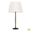 ED Ellen DeGeneres Crafted by Generation Lighting Ferrelli 27.25 in. Weathered Oak Wood and Aged Pewter Table Lamp by Generation Lighting Designer Collections