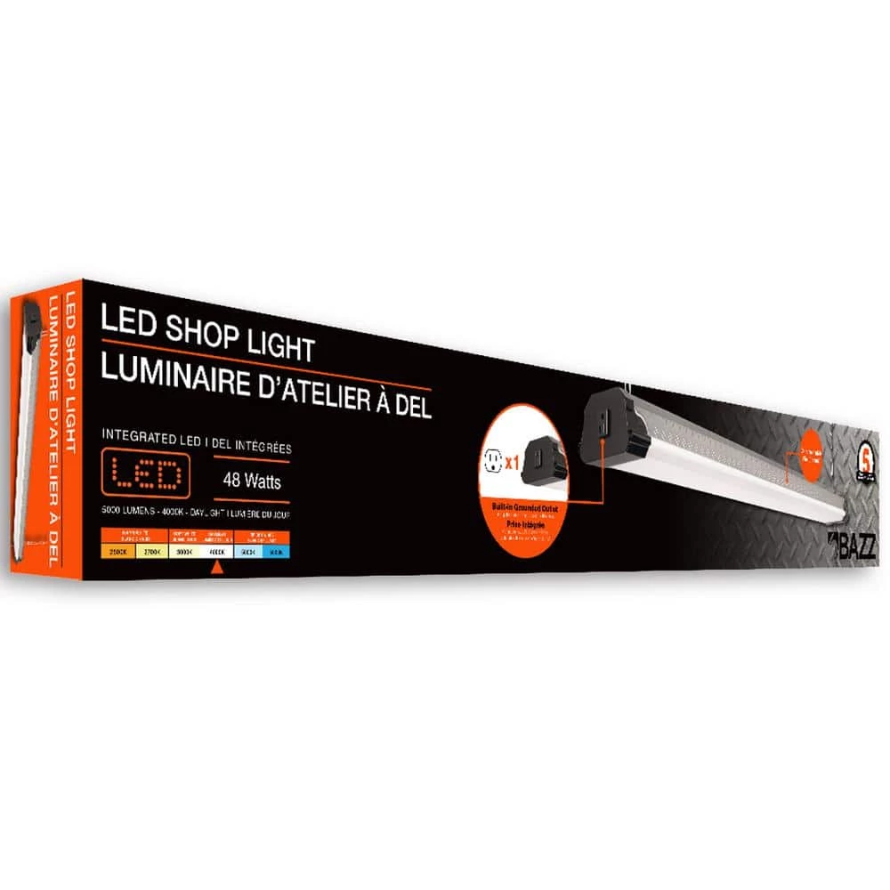 3.83 ft. 50-Watt Equivalent Integrated LED White Shop Light 4000K by BAZZ 4 3.83 ft. 50-Watt Equivalent Integrated LED White Shop Light 4000K by BAZZ - Image 3