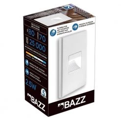 Hardwired White Integrated LED Step Light by BAZZ -Hot Sale Light Society Store white bazz stair lights strl2wh 44 1000