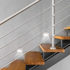 Plug-in White Motion Sensing LED Stair Light by BAZZ -Hot Sale Light Society Store white bazz stair lights strl3mtwh 1f 1000