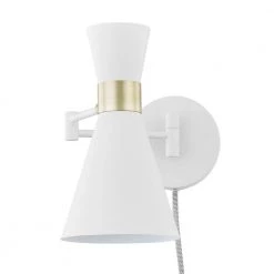Beaker Plug-In White Wall Sconce by Light Society -Hot Sale Light Society Store white light society wall sconces ls w279 wh 1f 1000