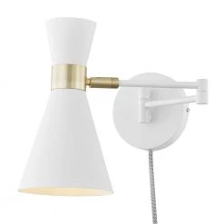Beaker Plug-In White Wall Sconce by Light Society
